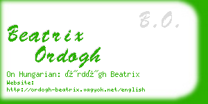 beatrix ordogh business card